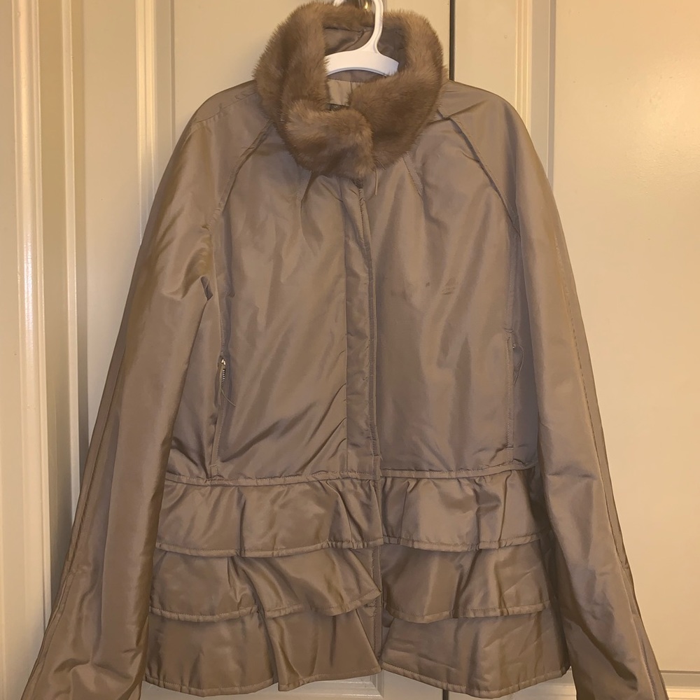 Valentino Ruffles Pink Puffer Coat Sz 10